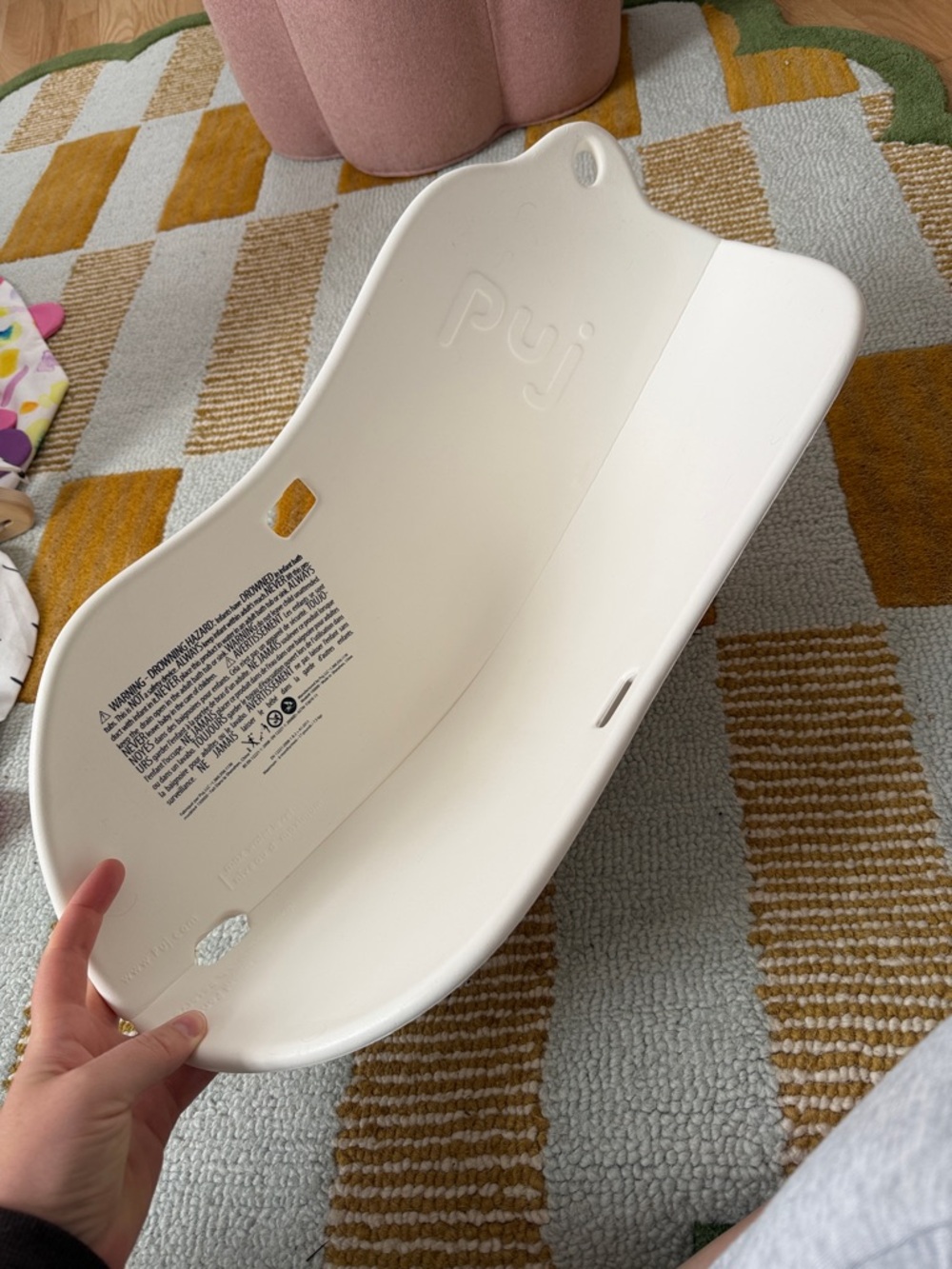 Puj Flyte infant bathtub for sink use light putty color